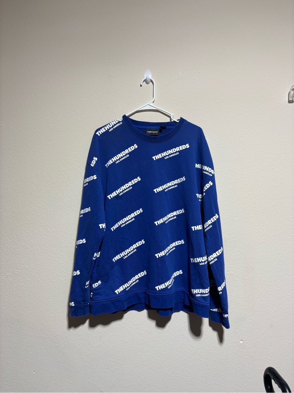 The Hundreds Blue Crewneck with White Logo Print